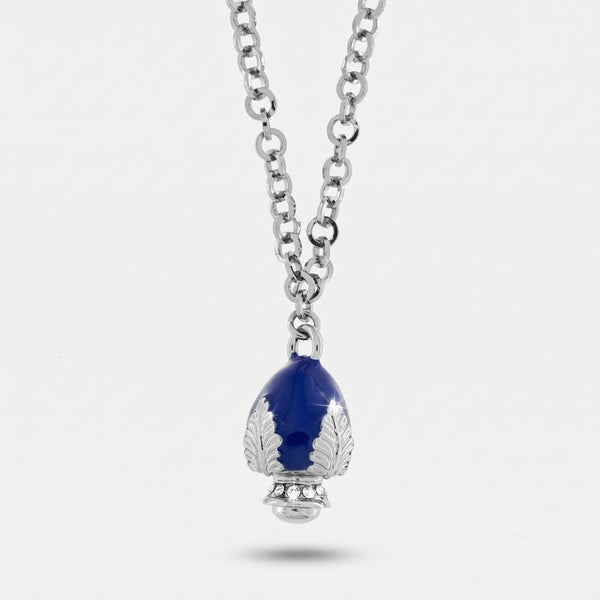 Collana Pumo Pugliese Blu in Metallo Placcato Rodio | I Love Apulia - BYSIMON gioielli