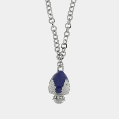 Collana Pumo Pugliese Blu in Metallo Placcato Rodio | I Love Apulia
