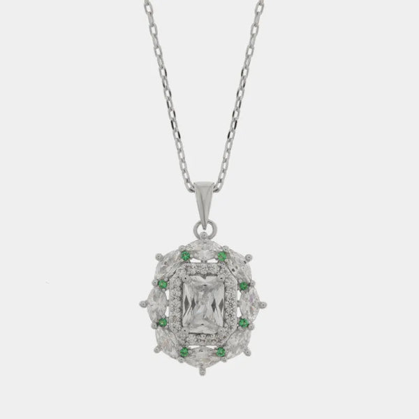 Collana in Metallo rettangolo zirconato - BYSIMON gioielli