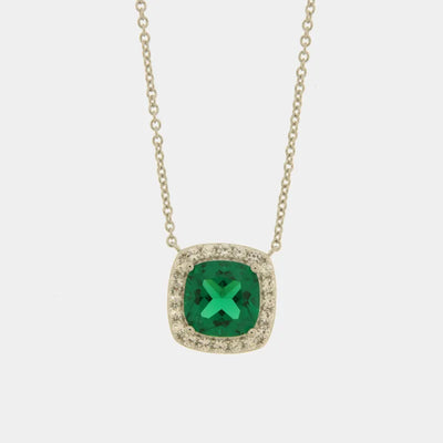 Green Square Metal Necklace