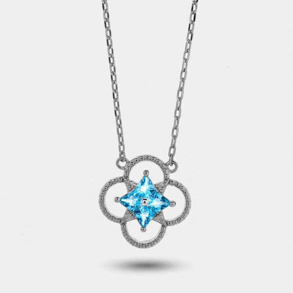 Collana in Metallo fiore azzurro - BYSIMON gioielli