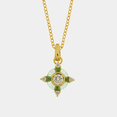 Collana in Metallo croce verde