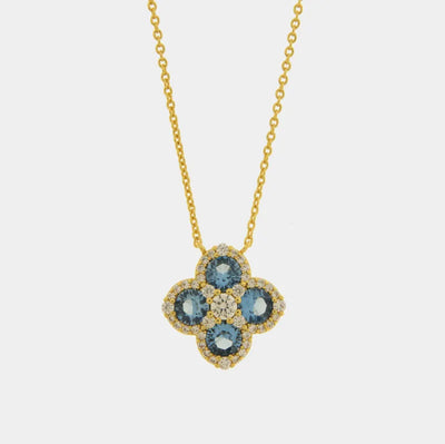 Collana in Metallo croce blu