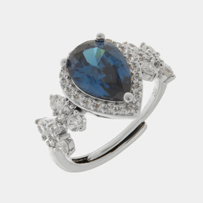 Anello in Metallo goccia blu