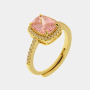 Anello in Metallo quadrato rosa