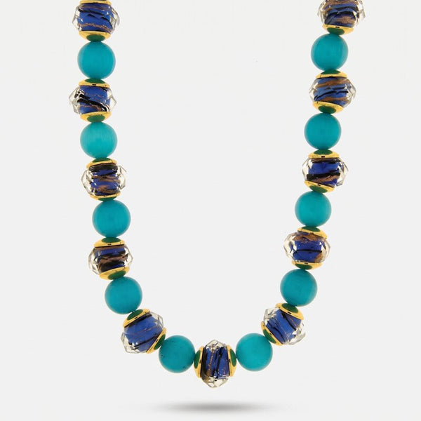 Collana in Metallo con cristalli blu ispirati all'art glass - BYSIMON gioielli