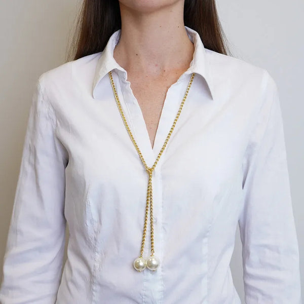 Collana in Metallo lunghi con perle - BYSIMON gioielli