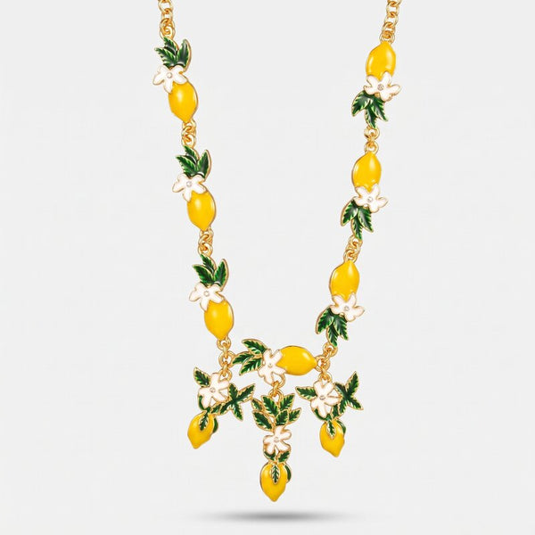 Collana in Metallo limoni e margherite - BYSIMON gioielli