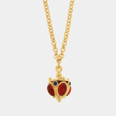 Collana in Metallo corona rossa