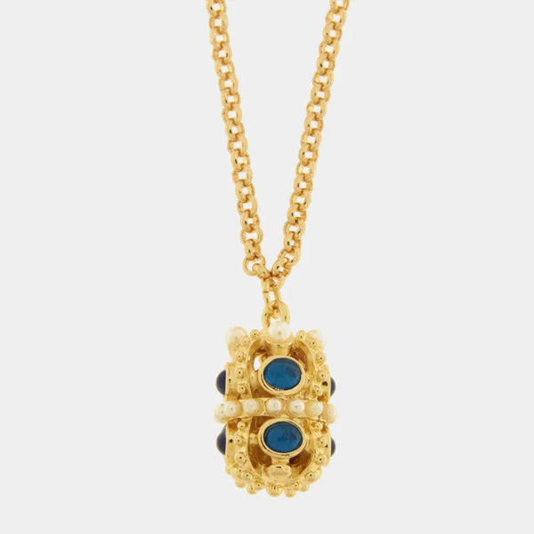 Collana in Metallo doppia corona blu - BYSIMON gioielli