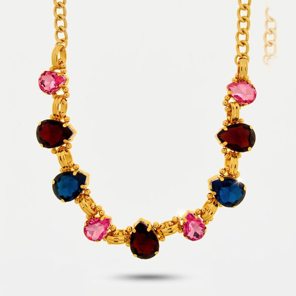 Collana in Metallo cristalli a goccia colorati - BYSIMON gioielli
