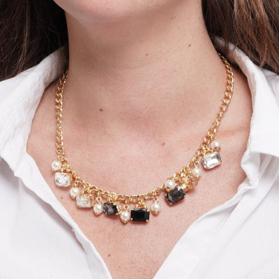 Collana in Metallo perle e cristalli - BYSIMON gioielli