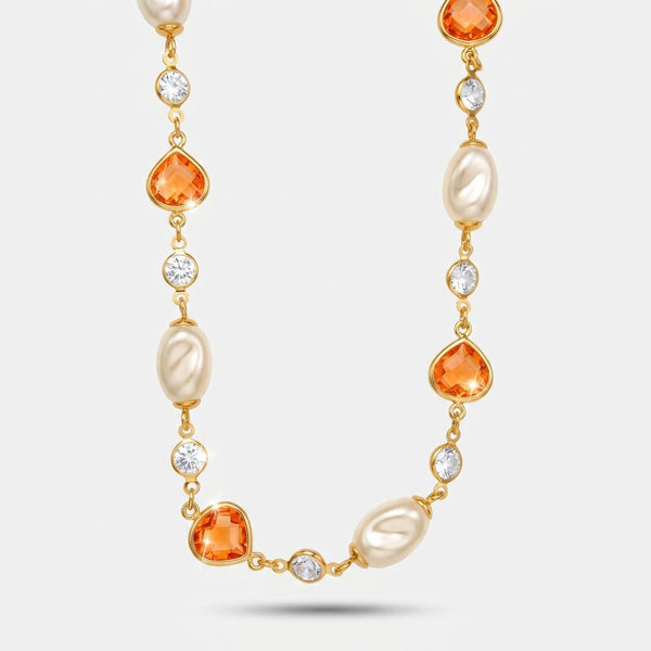 Collana in Metallo perle e cristalli - BYSIMON gioielli