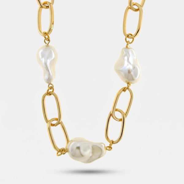 Collana in Metallo a catena con perle - BYSIMON gioielli