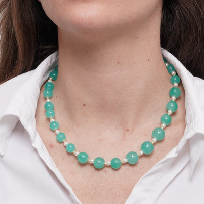 Collana in Metallo cristalli turchesi - BYSIMON gioielli
