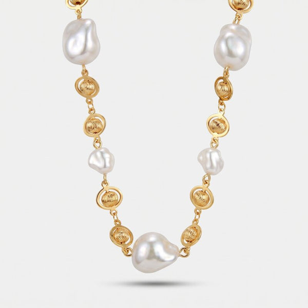 Collana in Metallo cristalli e perle - BYSIMON gioielli