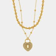 Collana in Metallo multifilo con lucchetto a forma di cuore