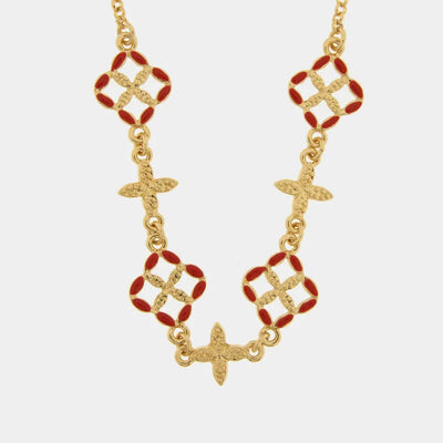 Collana in Metallo maioliche rosse - BYSIMON gioielli
