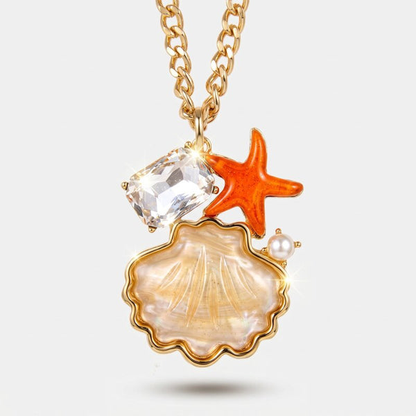 Collana in Metallo con conchiglia e stella marina - BYSIMON gioielli