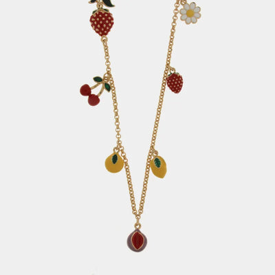 Collana con limoni ciliegie fragole e margherite | gioielleria siciliana | BYSIMON