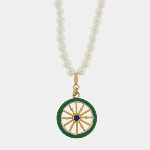 Collana in Metallo con sfere e ruota verde SICILY - gioiello BySimon