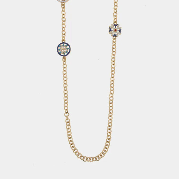 Collana in Metallo con maioliche siciliane - BYSIMON gioielli