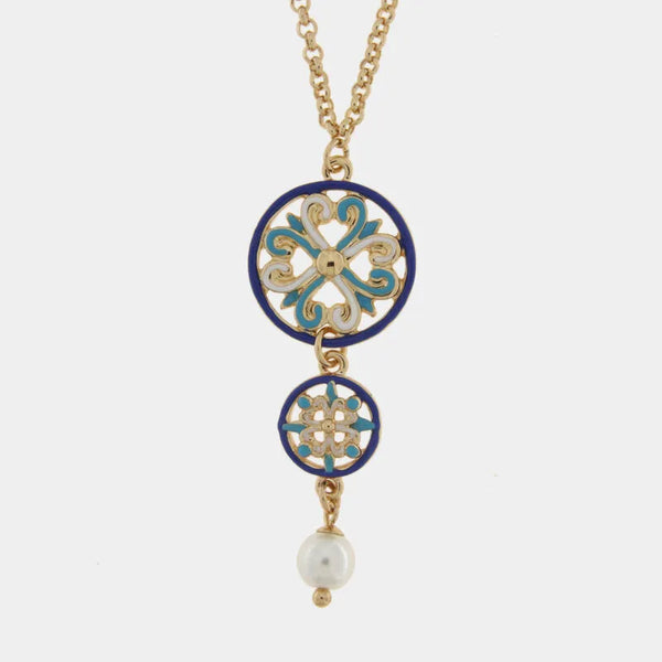 Collana in Metallo maioliche siciliane pendenti - BYSIMON gioielli