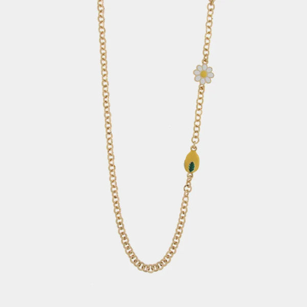 Collana in Metallo con limone e margherita SICILY - gioiello BySimon