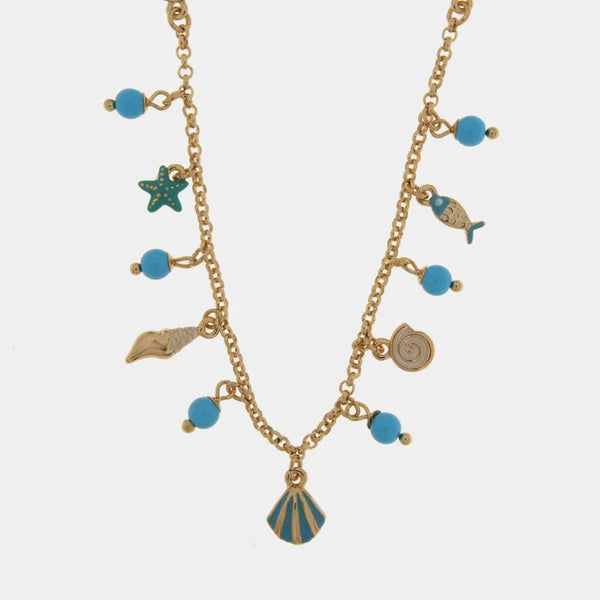 Collana in Metallo con simboli marini pendenti BYS - gioiello BySimon