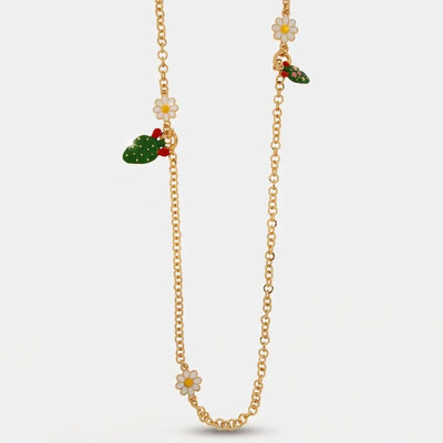 Collana in Metallo fichi d'india con margherite