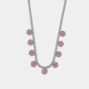 Collana in Metallo Girocollo Palline Bianche