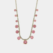 Collana in Metallo Cristalli Rosa