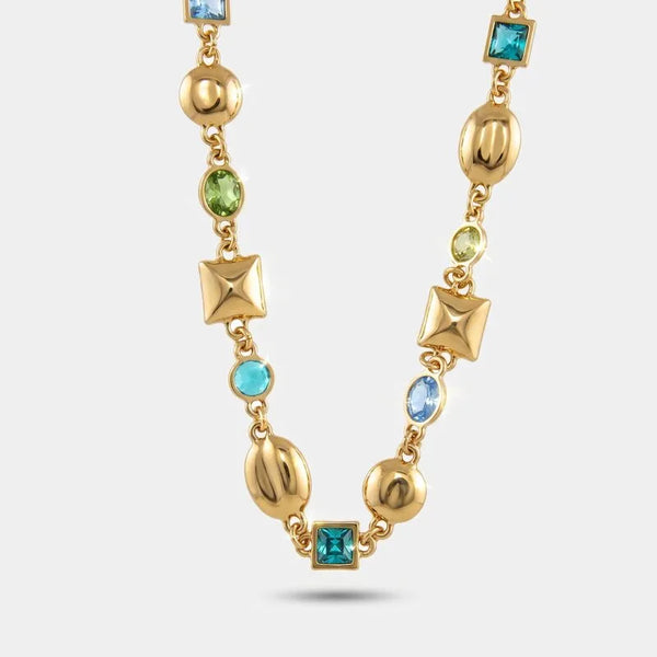 Collana in Metallo cristalli colorati