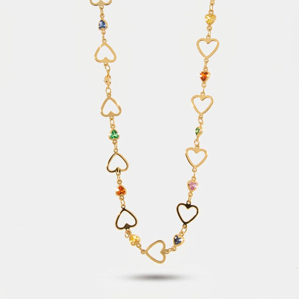 Collana in Metallo pendenti con cuori forati