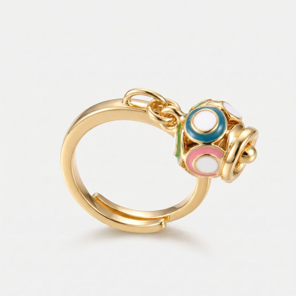 Anello in Metallo con campana portafortuna impreziosita da smalti colorati - BYSIMON gioielli
