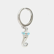 Anello in Metallo con corno impreziosito da punte di smalto turchese