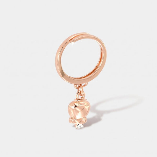 Anello in Metallo con campanella portafortuna pendente, impreziosita da punto luce - BYSIMON gioielli