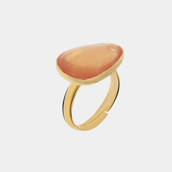 Anello in Metallo con pietra arancio