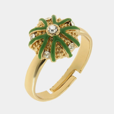 Anello in Metallo con riccio verde - BYSIMON gioielli