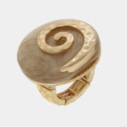 Anello in Metallo tondo con rifiniture martellate