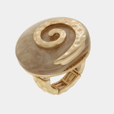 Anello in Metallo tondo con rifiniture martellate BYS - gioiello BySimon