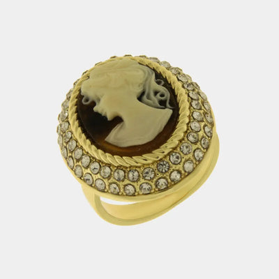 Anello in Metallo con cammeo e cristalli Amo Venezia