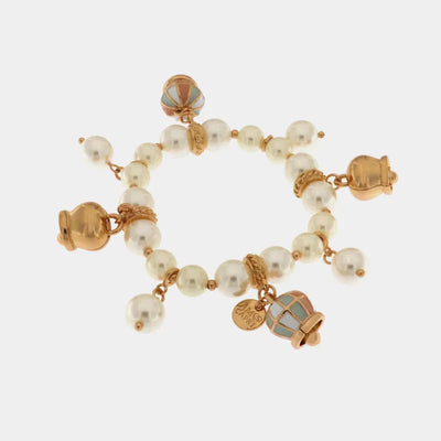 Bracciale in Metallo con perle e campane colorate - BYSIMON gioielli