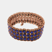 Bracciale in Metallo elastico, con cristalli zaffiro