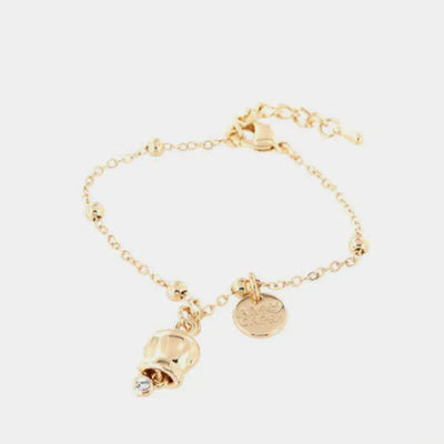 Bracciale in Metallo con campanella portafortuna pendente, impreziosita da punto luce - BYSIMON gioielli