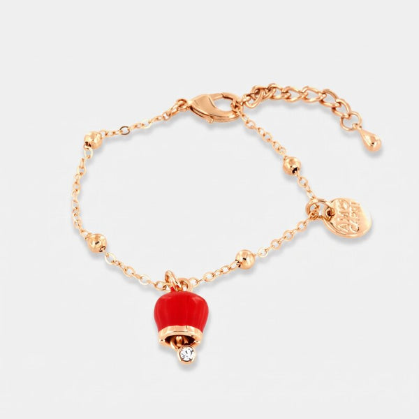 Bracciale con campanella portafortuna rossa | ciondolo per laurea | BYSIMON
