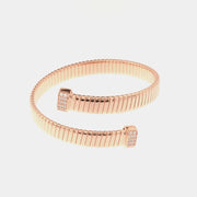 Bracciale in Metallo contrariè elasticizzato con dettaglio in zirconi bianchi