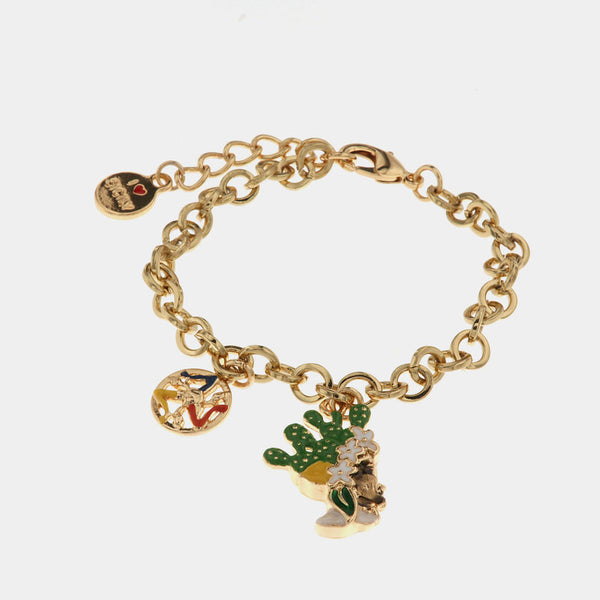 Bracciale in Metallo con testa di moro uomo e simbolo di Trinacria impreziositi da smalti colorati - BYSIMON gioielli