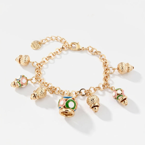 Bracciale in Metallo con campanelle colorate - BYSIMON gioielli