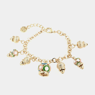 Bracciale in Metallo con campanelle colorate - BYSIMON gioielli